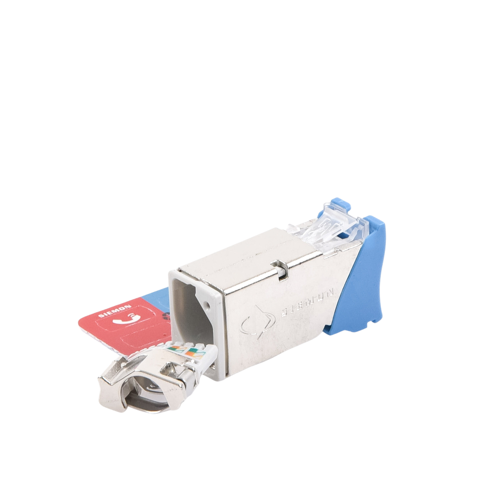 Jack Z-MAX Cat6A, Blindado, Montaje H?brido en Placa de Pared (Plano y Angulado), Color Azul - Image 2