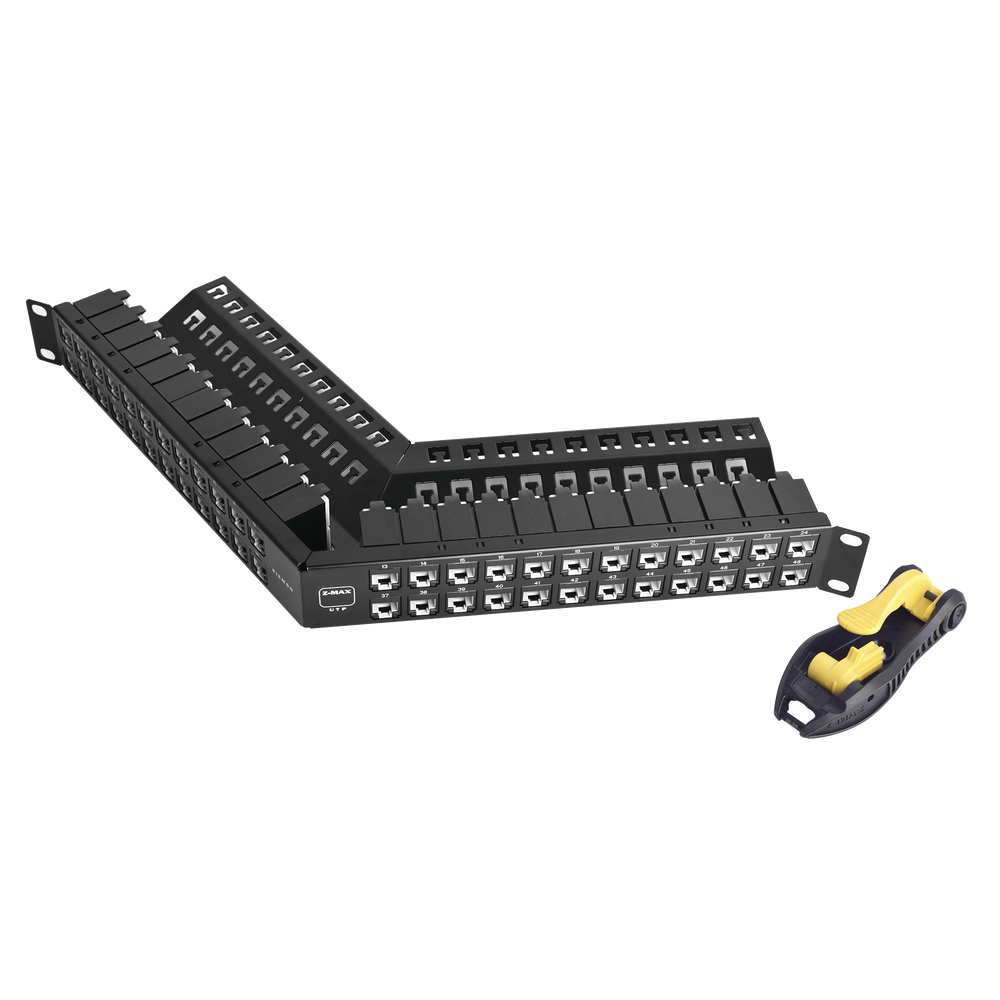 Patch Panel UTP Z-MAX Precargado con Jacks Categoría 6, de 48 puertos, Angulado, 1UR - Image 2