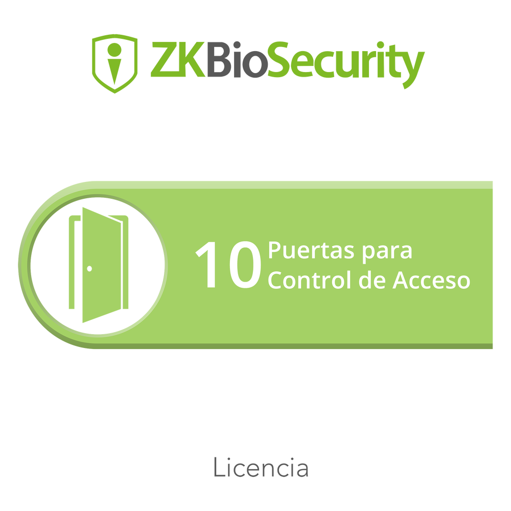 Licencia para ZKBiosecurity permite gestionar hasta 10 puertas para control de acceso