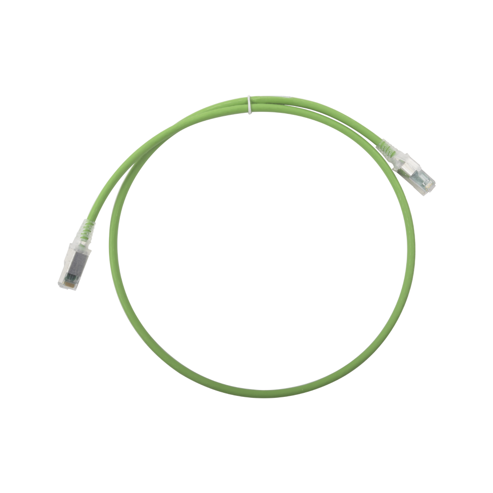 Patch Cord Z-MAX Cat6A S/FTP, CM/LS0H, 0.91 metros (3 pies), Color Verde, Versi?n Bulk (Sin Empaque Individual)