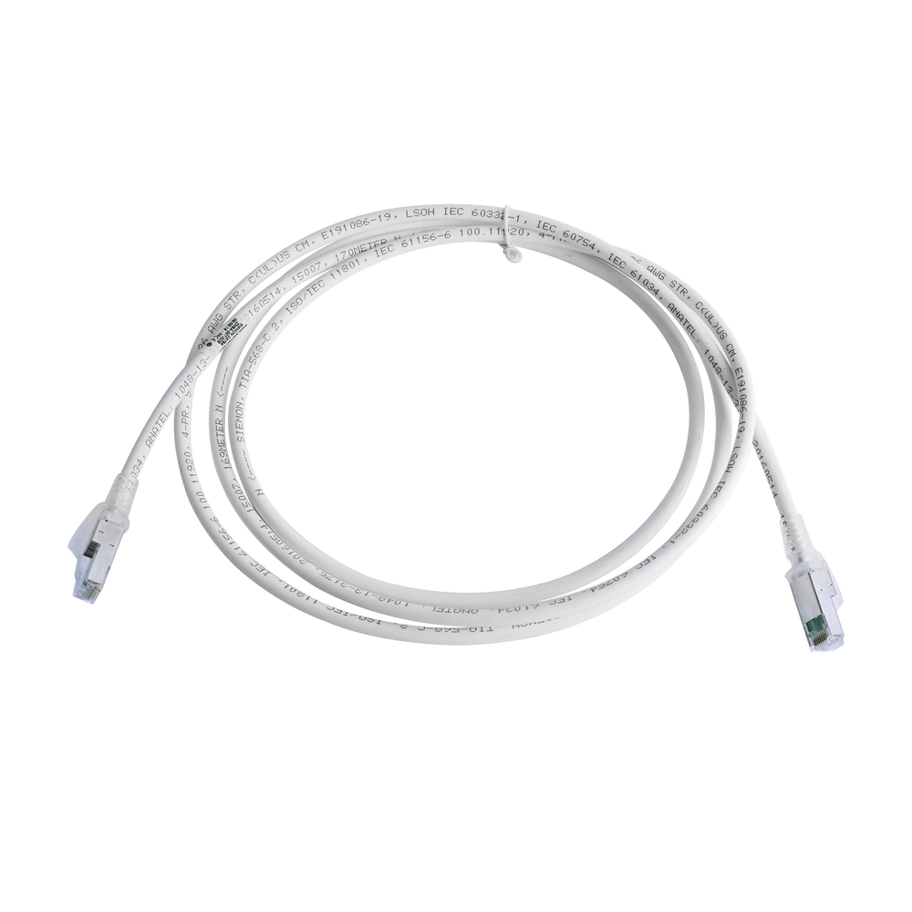 Patch Cord Z-MAX Cat6A S/FTP, CM/LS0H, 2.13 Metros (7 Pies), Color Blanco