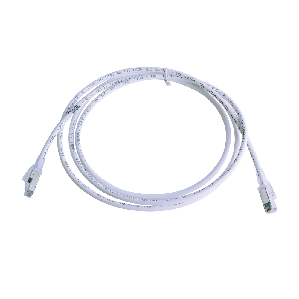 Patch Cord Z-MAX Cat6A S/FTP, CM/LS0H, 2.13 Metros (7 Pies), Color Blanco, Versi?n Bulk (Sin Empaque Individual)