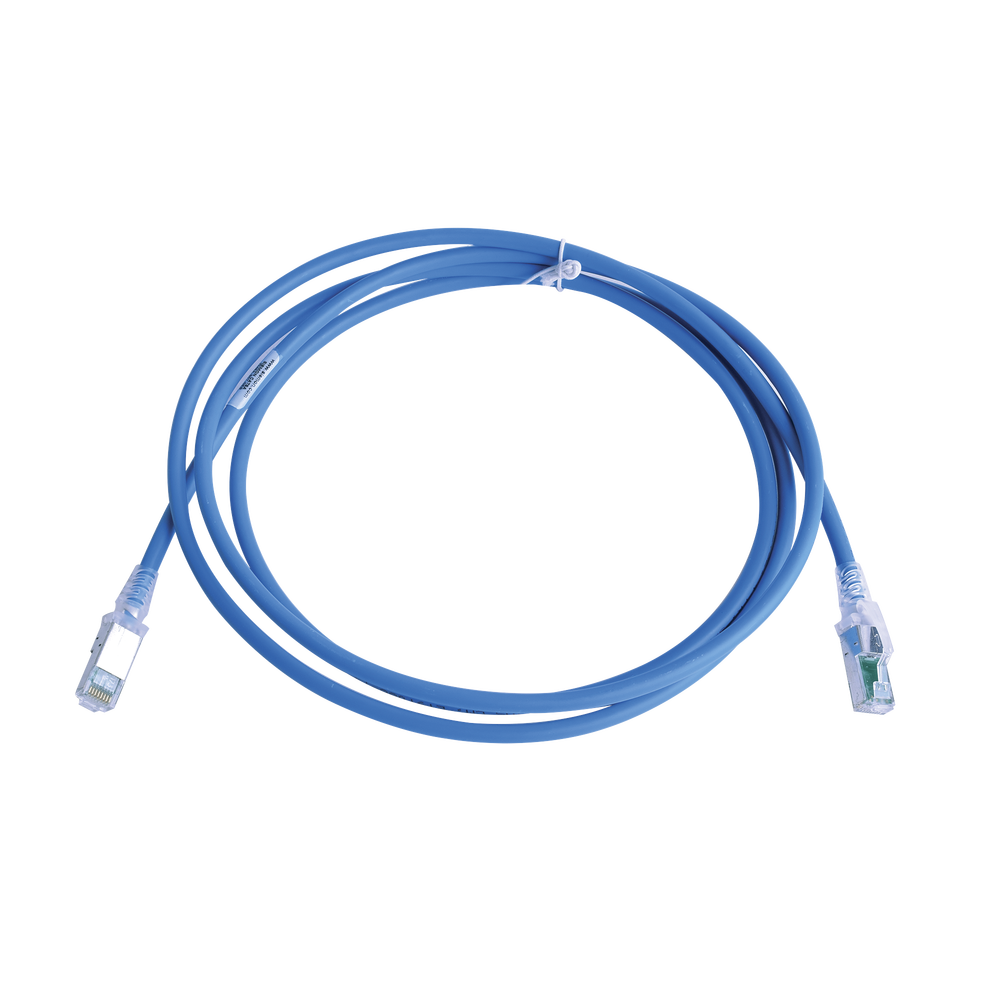 Patch Cord Z-MAX Cat6A S/FTP, CM/LS0H, 2.13 Metros (7 Pies), Color Azul, Versi?n Bulk (Sin Empaque Individual)