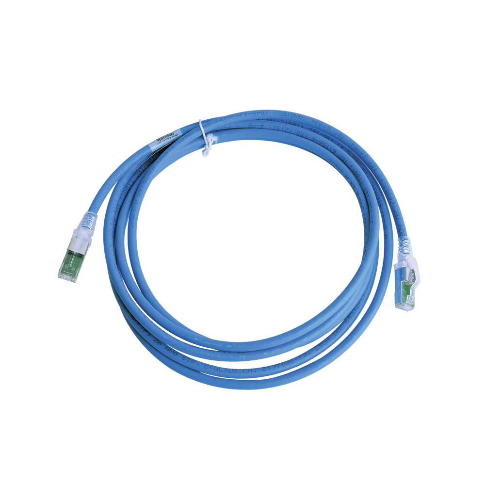 Patch Cord Z-MAX Cat6A S/FTP, CM/LS0H, 3.05 Metros (10 Pies), Color Azul, Versi?n Bulk (Sin Empaque Individual)