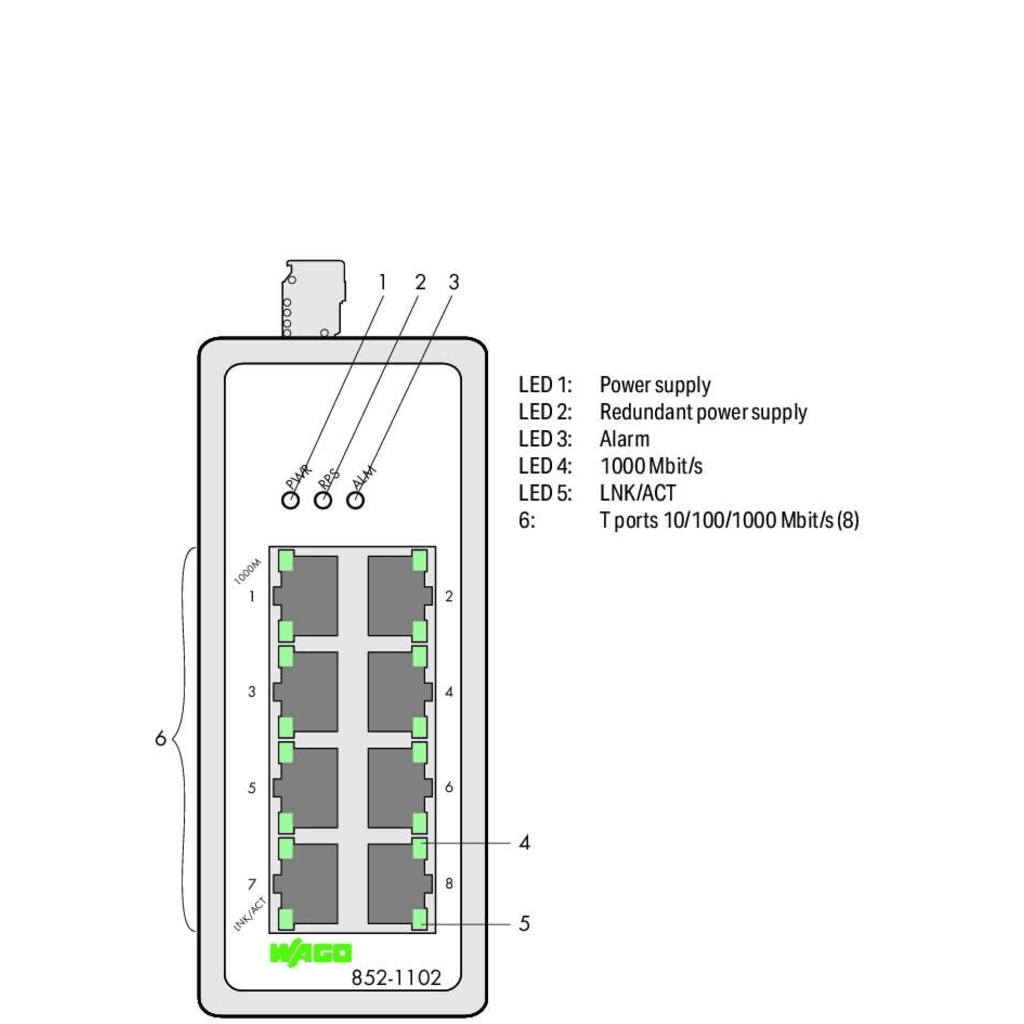 Switch Industrial / 8 Puertos Gigabit 1000Base-T / Alimentación Redundante 9-57V DC / Carcasa Metálica IP30 / Rango Temperatura -40°C a +70°C / Montaje Carril DIN / Store and Forward - Image 2