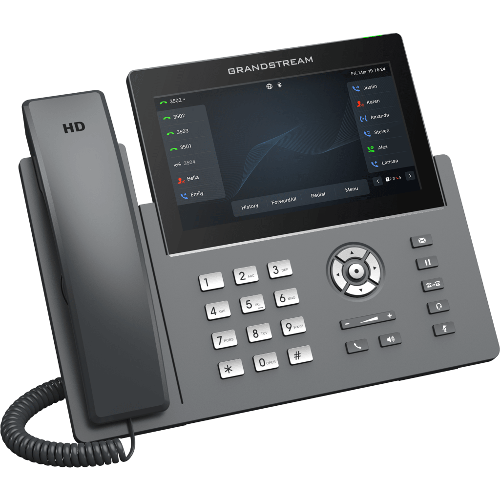 Teléfono IP Wi-Fi, Grado Operador, 12 líneas SIP con 6 cuentas, pantalla táctil 7", puertos Gigabit, Bluetooth, PoE, codec Opus, IPV4/IPV6 con gestión en la nube GDMS - Image 5