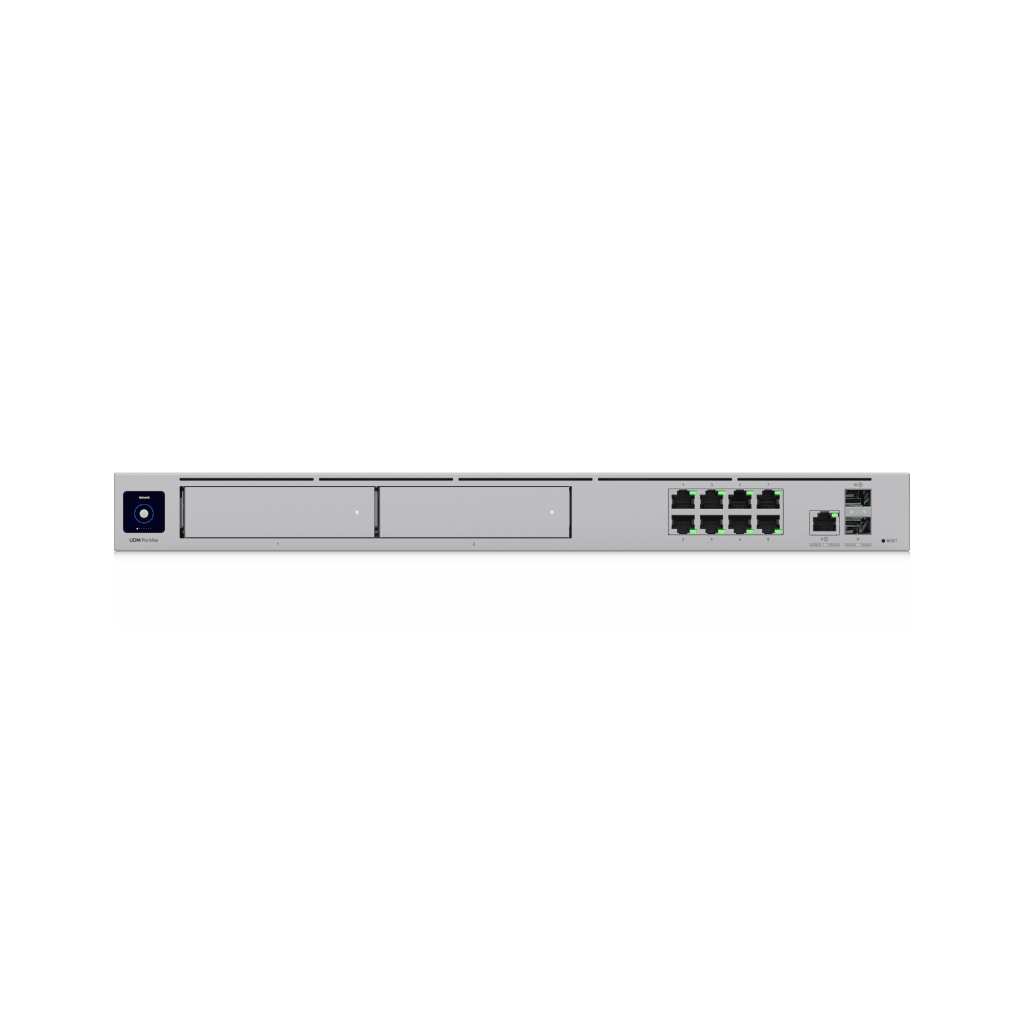 UniFi Dream Machine Pro Max – Cloud Gateway Empresarial con Soporte para 150 Dispositivos y 2000 Clientes, 5 Gbps de Ruteo con IDS/IPS, 2 Bahías para HDD 3.5”, SSD Interno de 128 GB, Failover, Balanceo de Carga y VPN/SD-WAN - Image 2
