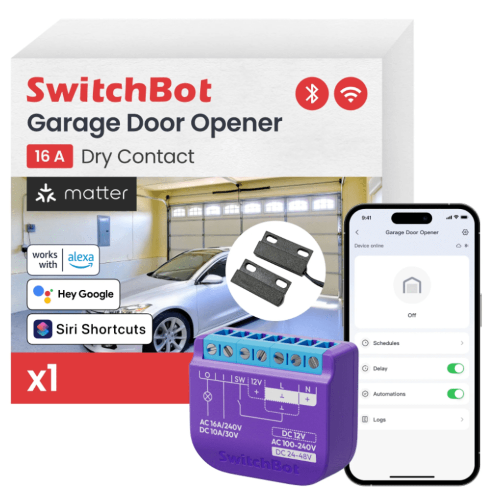 SwitchBot Relay Switch / Controlador de Puerta de Garaje Inteligente / Bluetooth 4.2+ / Alimentación VCA y VCC / Compatible Matter / Aplicación Móvil - Image 2