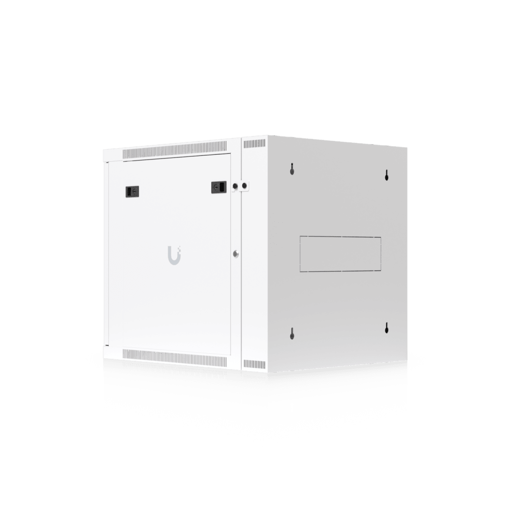 UACC Rack Cabinet 12U (600 x 703 mm) - Gabinete Cerrado para Montaje en Pared con Puerta Frontal de Vidrio Templado, Puerta Trasera Abatible (Swing-Out) y Paneles Laterales Removibles con Llave - Image 3