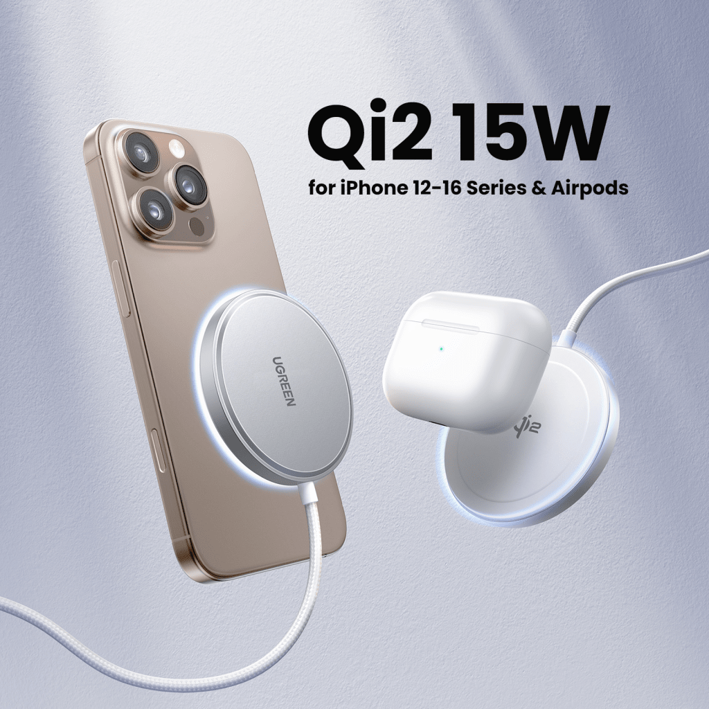 Cargador Inalámbrico Magnético 15W / Protocolo Qi 2 / USB-C 9V 2.2A / Eficiencia 83% / Protección Multinivel / Material PC+ABS+Aleación Aluminio / Cable 1.5m - Image 3