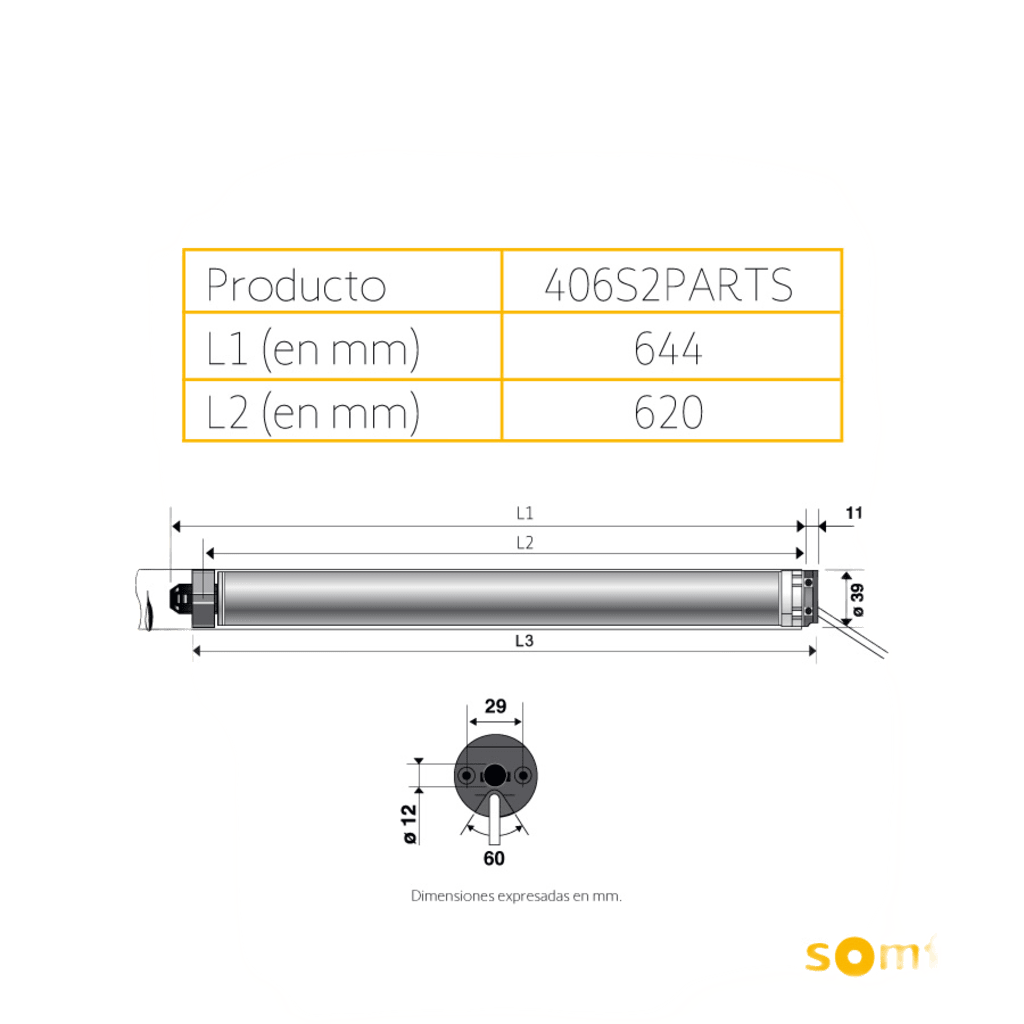 Para persiana, motor tubular mecánico para Persianas integrable con Shelly25 o MINICENTRALIS señal RTS, Persiana de 2.3 ancho y alto 4 mts. - Image 6
