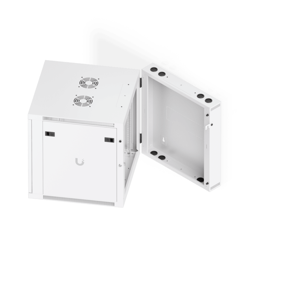 UACC Rack Cabinet 12U (600 x 703 mm) - Gabinete Cerrado para Montaje en Pared con Puerta Frontal de Vidrio Templado, Puerta Trasera Abatible (Swing-Out) y Paneles Laterales Removibles con Llave - Image 5