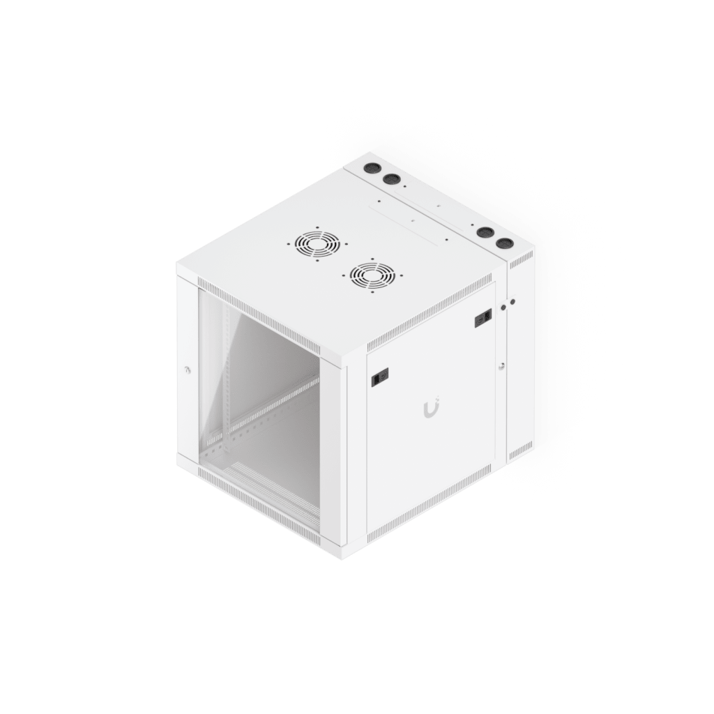 UACC Rack Cabinet 12U (600 x 703 mm) - Gabinete Cerrado para Montaje en Pared con Puerta Frontal de Vidrio Templado, Puerta Trasera Abatible (Swing-Out) y Paneles Laterales Removibles con Llave - Image 6