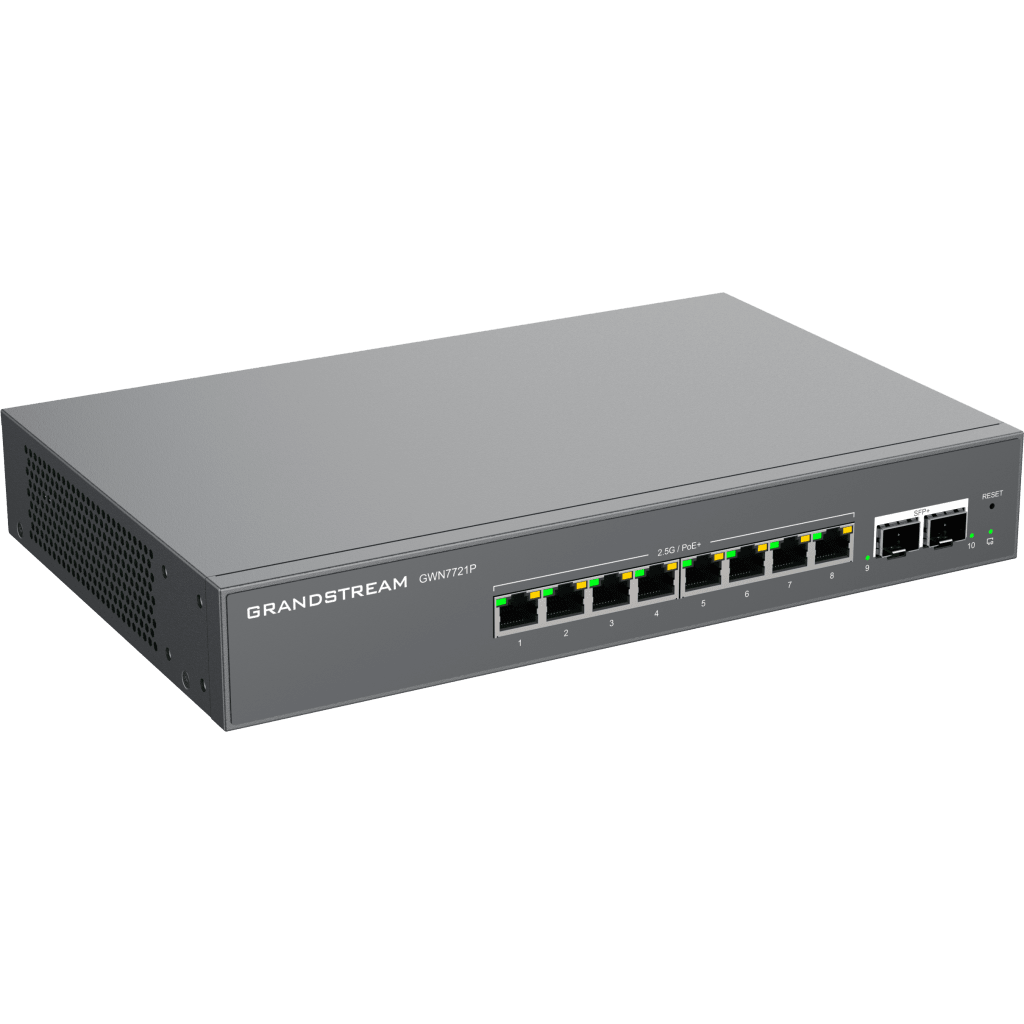 Switch L2 Lite Administrable de 10 Puertos / 8 Puertos Ethernet 2.5 Gigabits / 2 Puertos SFP+ 10 Gigabits / PoE+ 802.3af/at / VLAN 802.1Q / QoS / IGMP Snooping / Montaje en Escritorio o Pared - Image 2