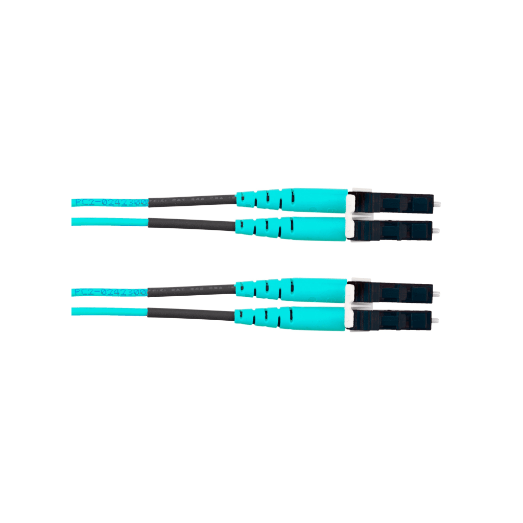 Jumper de Fibra Optica Multimodo 50/125 OM4, LC-LC Duplex, OFNR (Riser), Color Aqua, 30 Metros (98.43 Pies) - Image 2