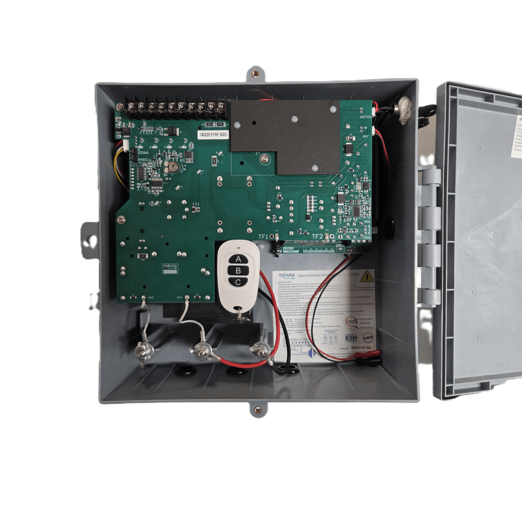 Energizador para Cerco Eléctrico AF-CR / 10,000 Volts / 10,000 Metros Lineales / Alimentación AC 127-220V o Solar / Control Remoto RF 433 MHz / Sistema de Alarma Integrado / Salida Auxiliar 12Vdc 1.5A / Respaldo con Batería Interna 4A - Image 2