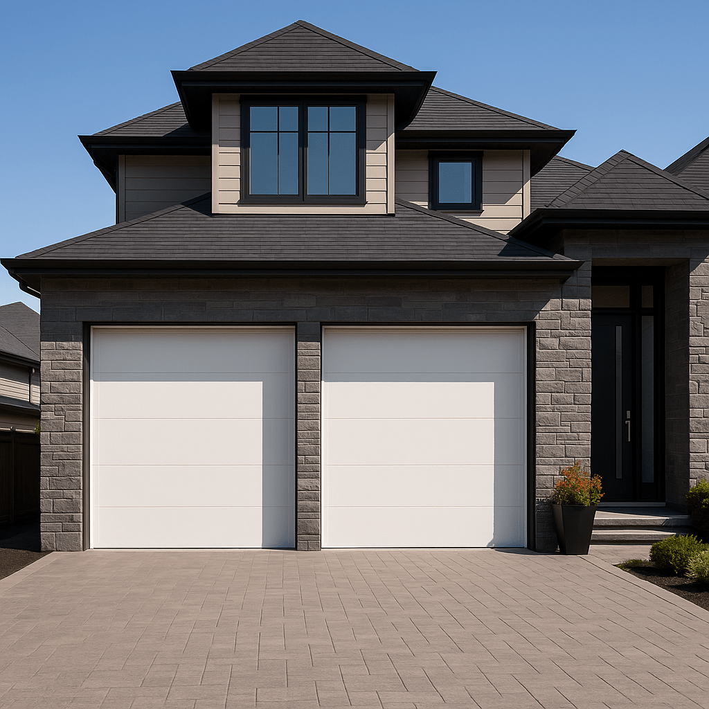 Puerta de Garage de Alta Calidad / Linea Central / Color Blanco 8X7 pies, AISLADA, Estilo Americana. - Image 2