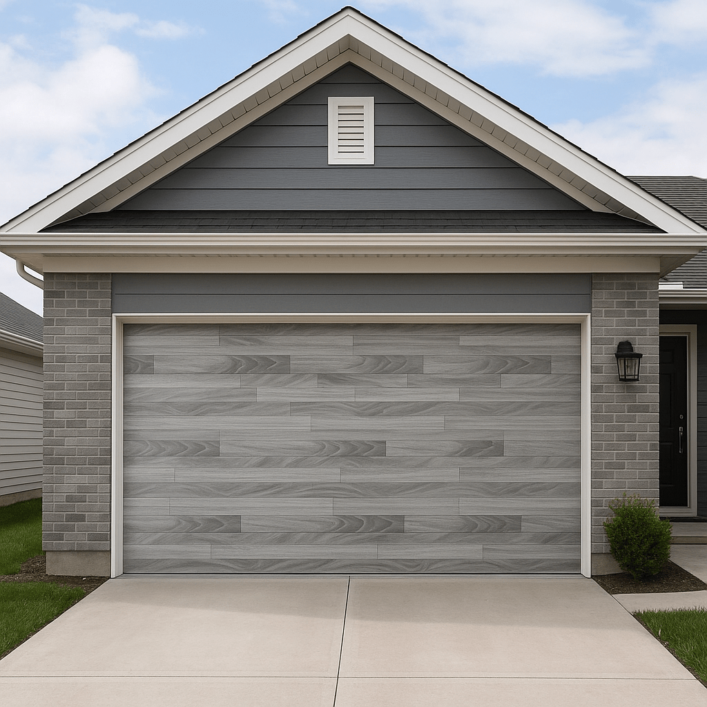 Puerta de Garage de Alta Calidad / Estilo Americano / Acabado Laminado PREMIUM / Color Gris / 16x7 Pies. - Image 2