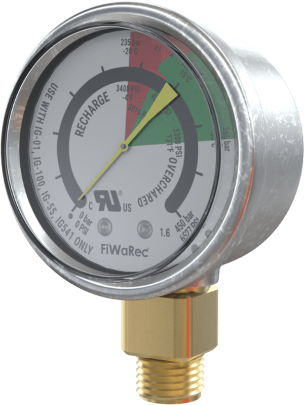 Manómetro de Contacto | Argón/Nitrógeno | 2901 PSI (200 bar) N.O Baja presión | Sistemas de Extinción Oxeo - Image 2