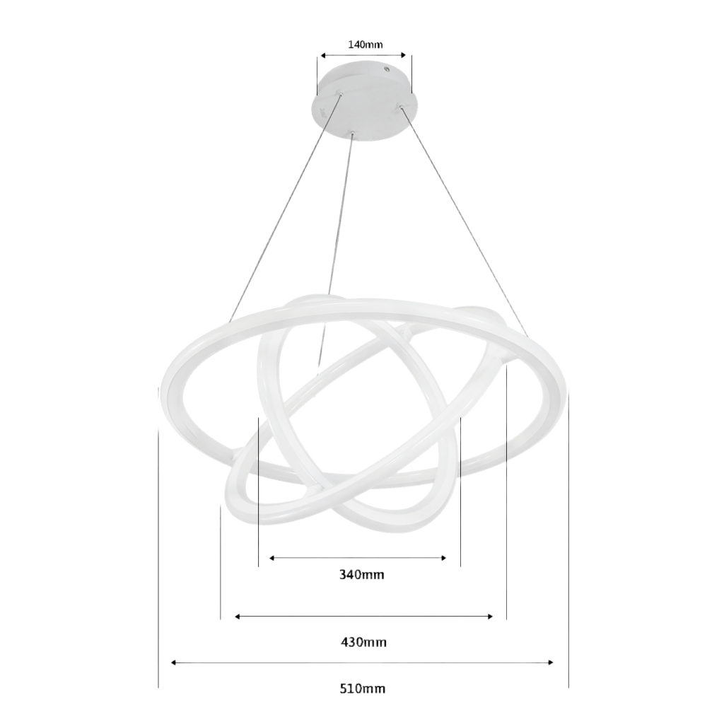 Lámpara De Techo LED 150W / Flujo Luminoso 12 000 Lm / Longitud de Cable Ajustable / Acabado Blanco / IP20 / Luz Blanca 6500K - Neutra 4000K - Cálida 2700K / Vida Útil 50 000 h / Interior - Image 2