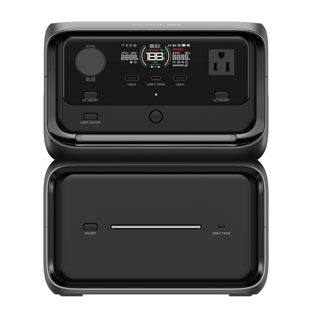 EcoFlow River 3 | Estación de Energía Portátil 858Wh Litio LFP / 2 AC 300 W (Max. 550W) / 1 USB-C 100W / 2 USB -A 12W / Cargador de Coche 8A a 12 o 24V / Conectividad WiFi y Bluetooth (App) / Carga Solar 110W Max. - Image 2