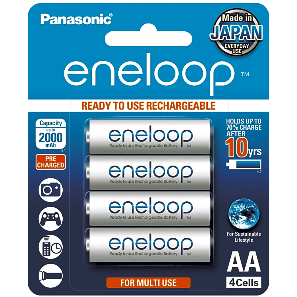 Batería Recargable AA 1.2V ENELOOP / Ni-HM / Paquete de 4 Baterías