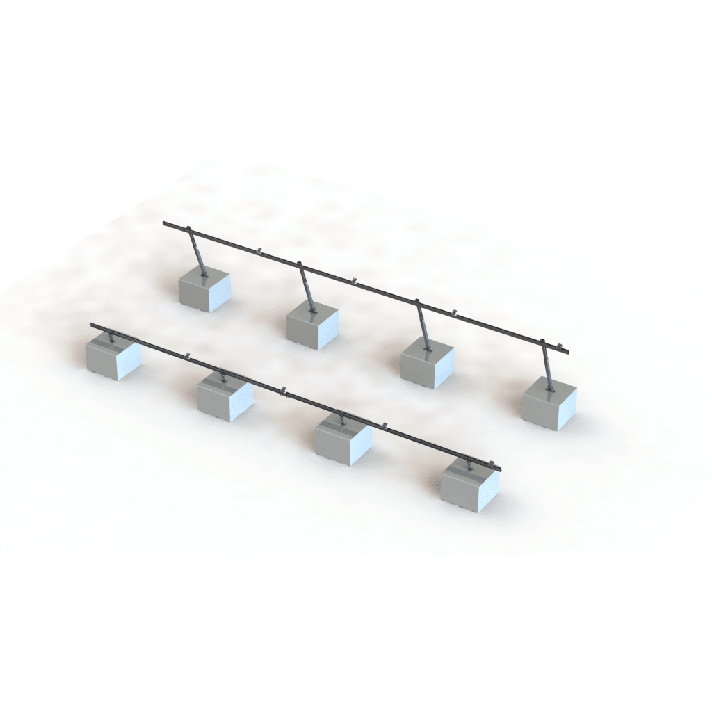 Sistema de Montaje Solar VEKTOR21 / Estructura Ajustable Aluminio AL6005-T5 / Patas Frontales y Ajustables / Bases Cemento Personalizables / Ángulos 10°-30° / Torque 11-13 Nm - Image 2