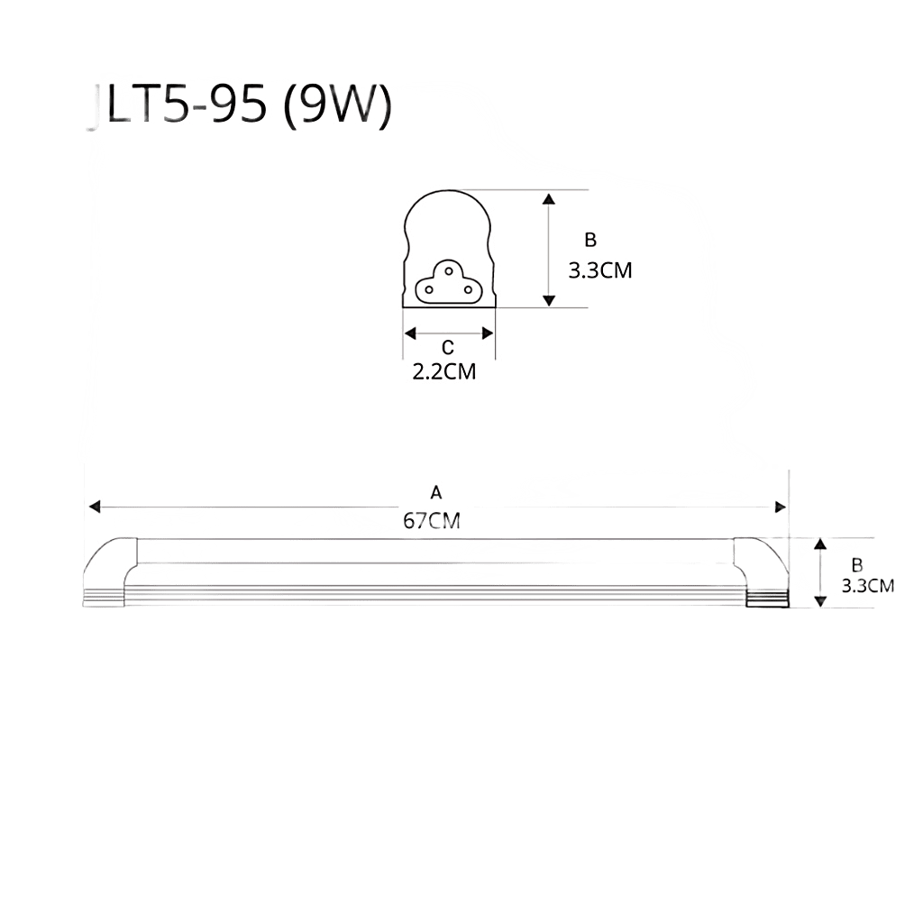 Tubo LED de 9W / 600 lm / Luz Blanca 6500K /Acabado Blanco Mate / Ángulo 140° / Vida 50,000 Horas / Base G13 / 67 cm. - Image 2