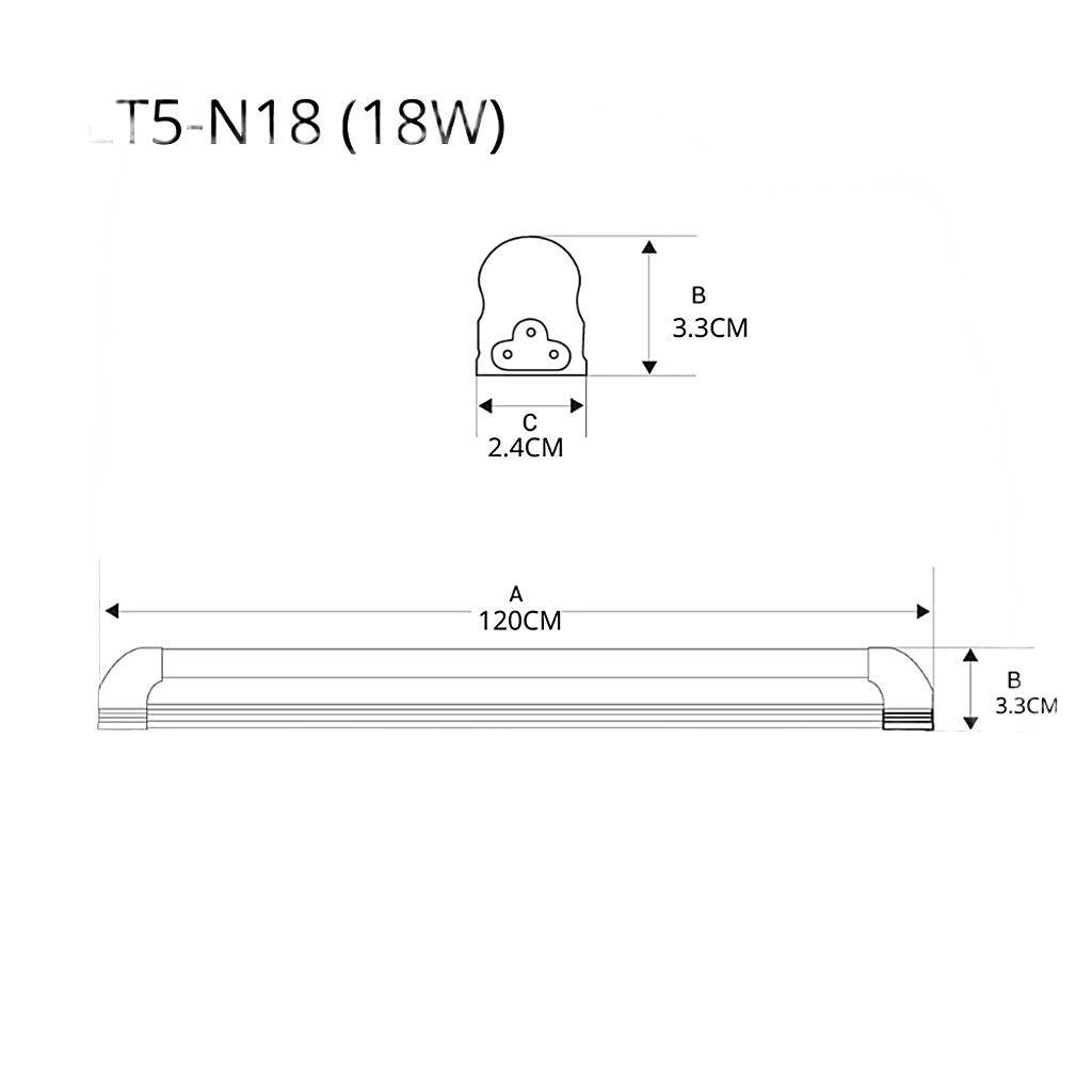 Tubo LED de 18W / 1 500 lm / Luz Blanca 6500 K / Acabado Transparente / Angulo 140° / Vida 50,000 Horas / Base G13 / 120 cm. - Image 2