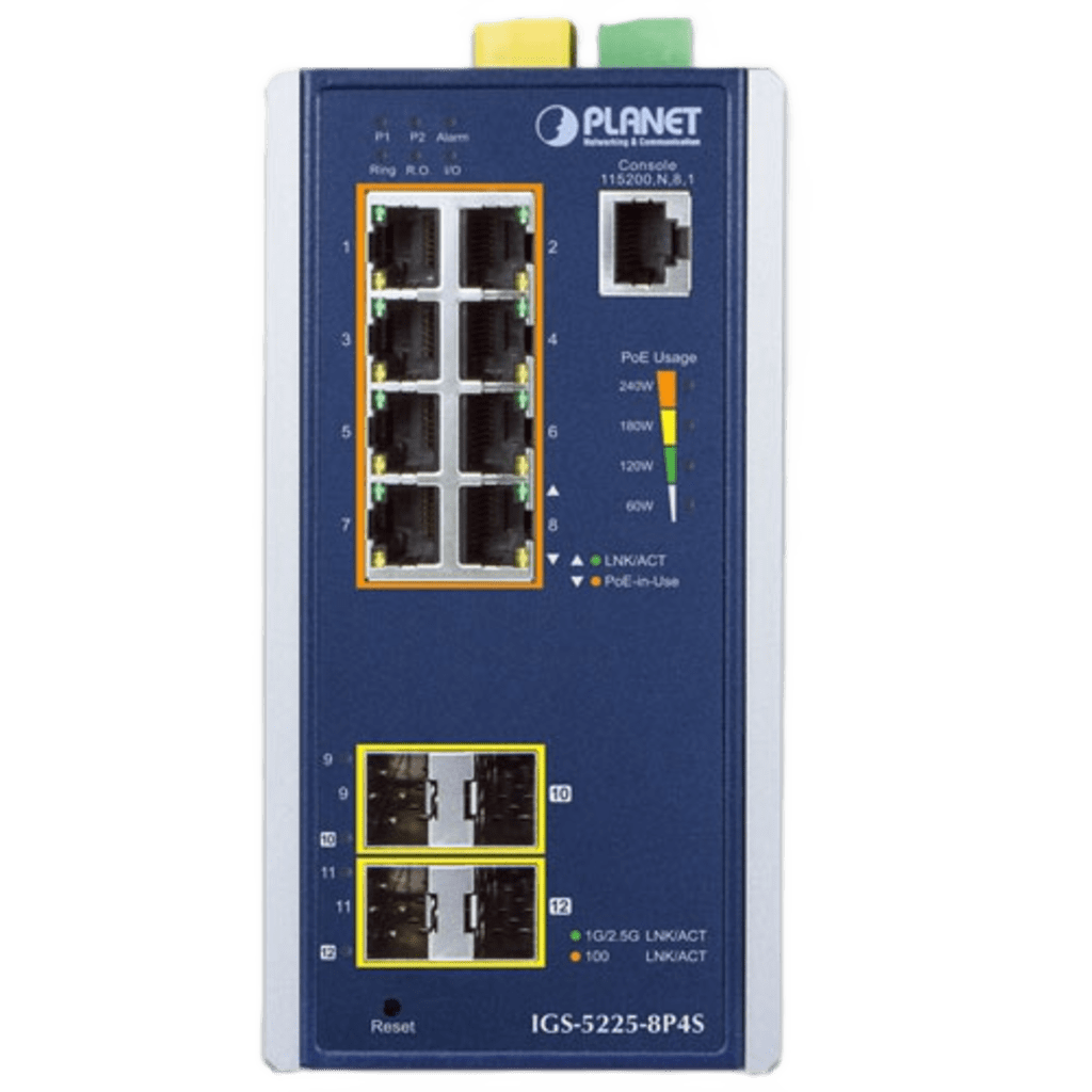 Switch Industrial Administrable Capa2, 8 Puertos Gigabit con PoE+ 802.3at, 2 Puertos SFP de 100/1G y 2 Puertos SFP de 100/1G/2.5G - Image 2