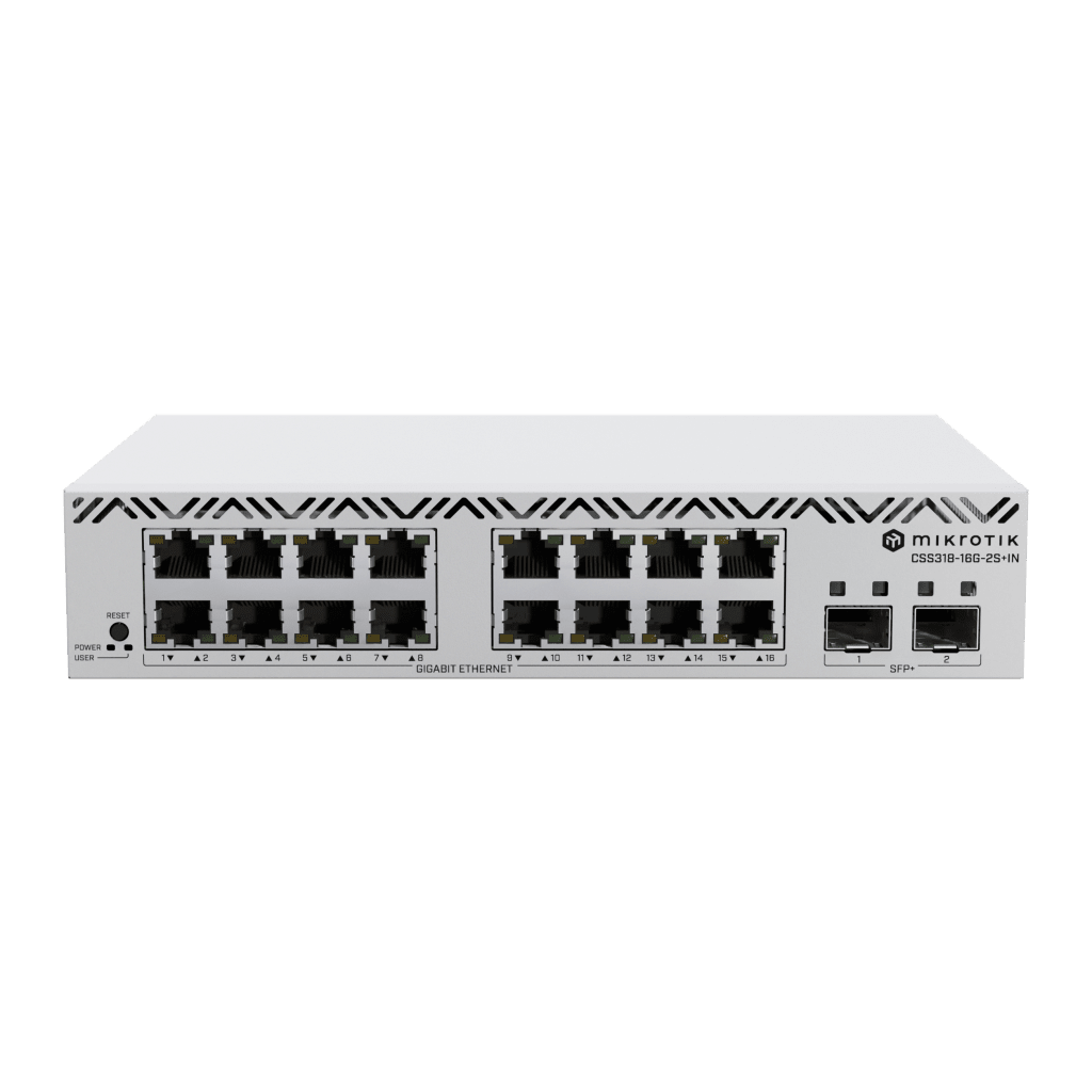 Switch MikroTik con 16 Puertos Gigabit Ethernet / 2 Puertos SFP+ 10G / Filtrado MAC y VLANs / SwOS Configuración Web - Image 2