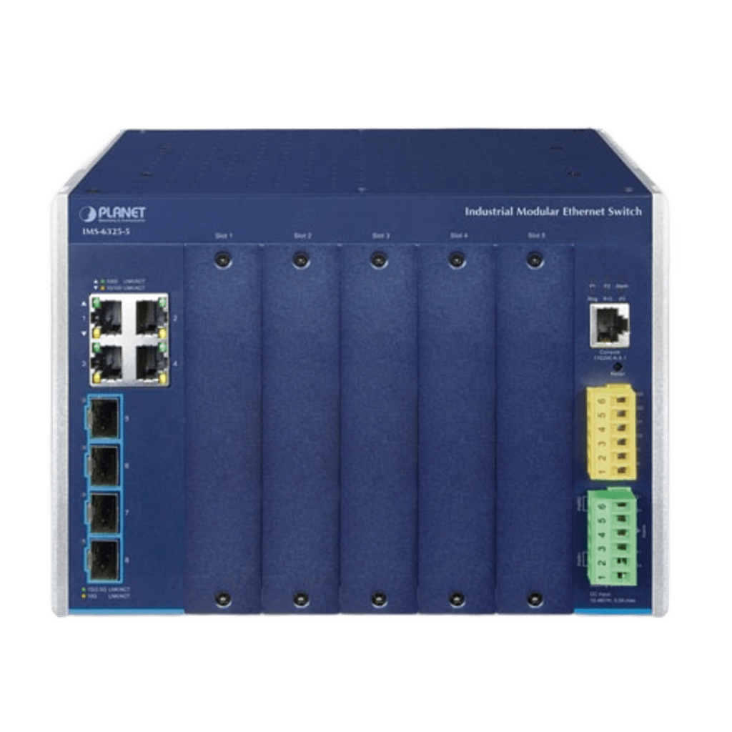 Switch Modular Industrial Capa 3 / 5 Slots / 4 Puertos Gigabit RJ45 / 4 Puertos SFP+ 10G / Rango de Temperatura -40~75°C / Entrada de Potencia Redundante 12-48V / Soporte IPv6/IPv4 - Image 2