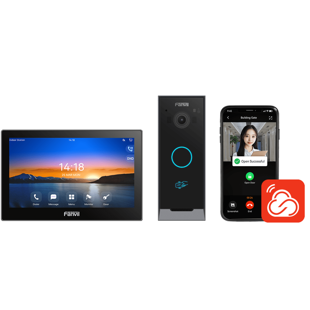 Kit Videoportero IP Fanvil VIK-01, Estación Interior SIP i504W + Frente de Calle i60, Llamadas HD, Desbloqueo Remoto, App Fanvil Link, Wi-Fi 2.4G/5G, PoE - Image 2