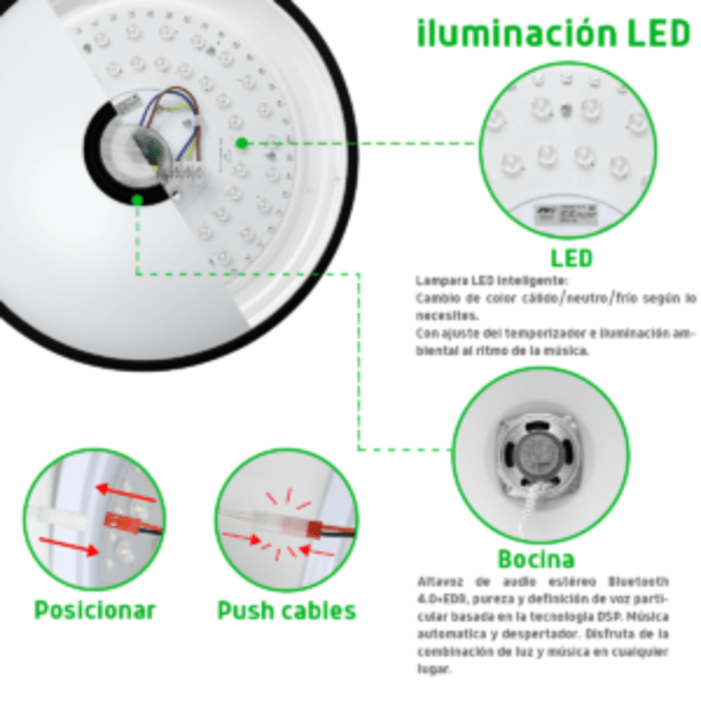Luminario LED JLAR-3003 / 30W / 2400 Lúmenes / Bluetooth Control App / Voltaje 85-265V / Temperatura 6500K Fría / Garantía 3 Años - Image 4