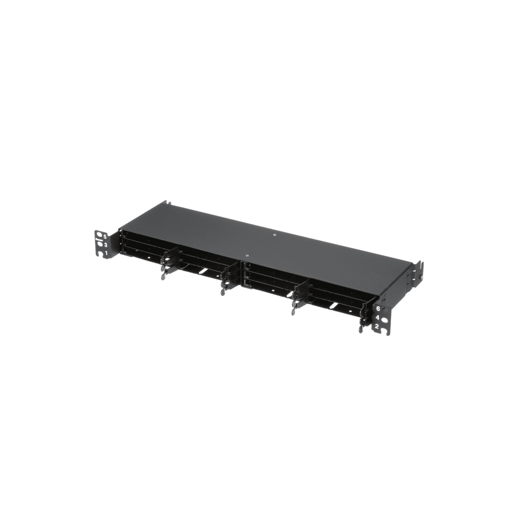 Panel de Distribuci?n de Fibra ?ptica, Acepta 12 Cassettes HD Flex en 6 Espacios, Hasta 144 Fibras, 1 UR - Image 3