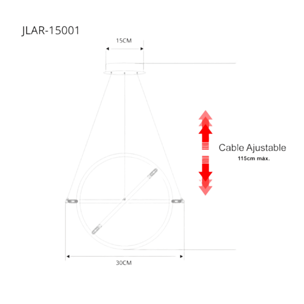 Lámpara De Techo LED 150W / Flujo Luminoso 12 000 Lm / Longitud de Cable Ajustable / Acabado Blanco / IP20 / Luz Blanca 6500K - Neutra 4000K - Cálida 2700K / Vida Útil 50 000 h / Interior - Image 3