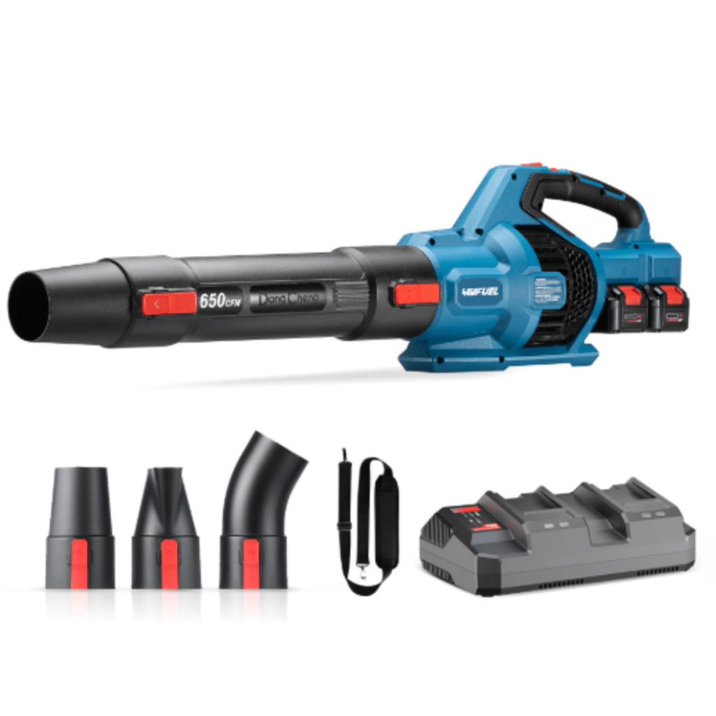 Sopladora Inalámbrica de 20V+20V, Incluye 2 baterías de 20V/6.0Ah, Cargado doble y 3 Boquillas. - Image 3