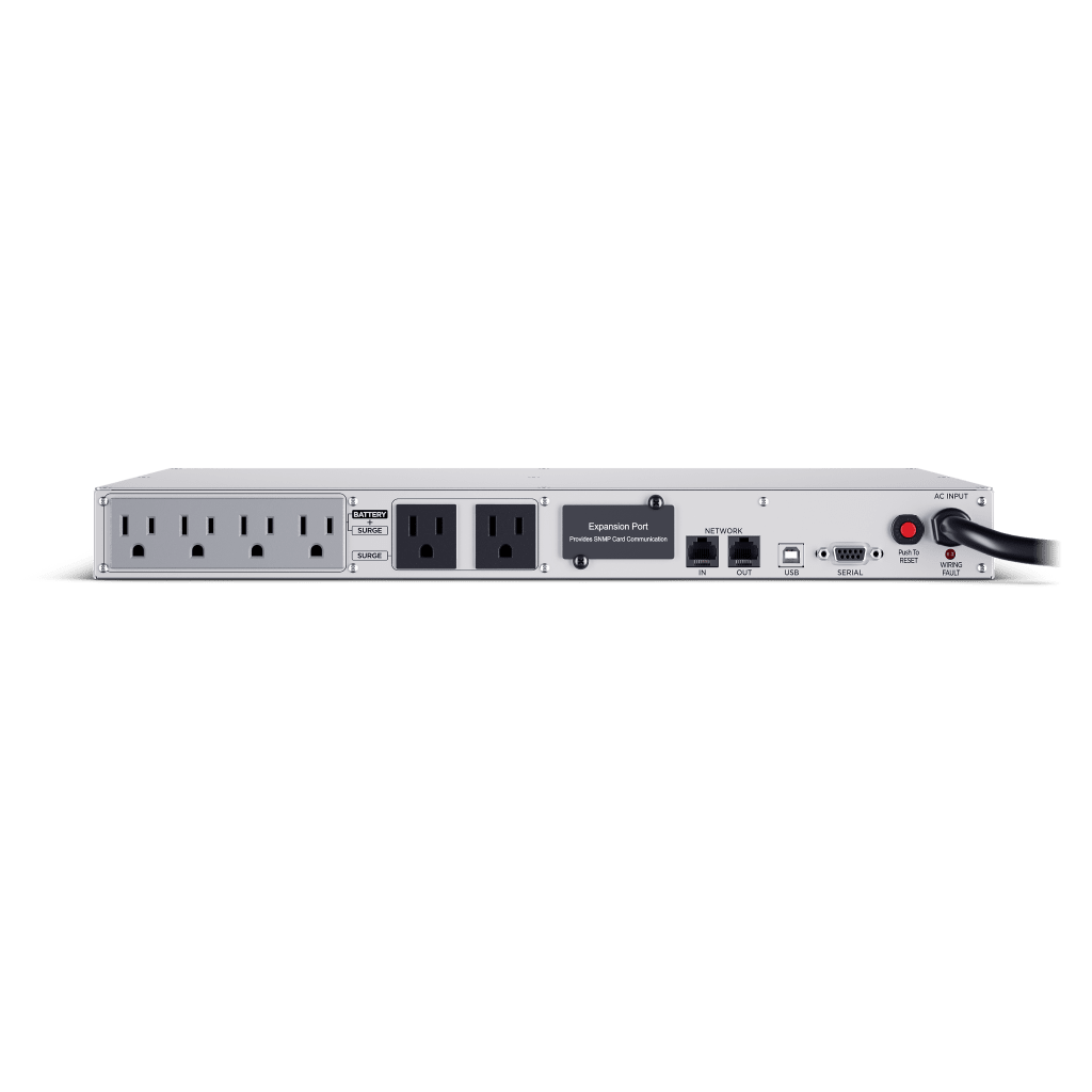 UPS de 1000 VA/600 W, Topología Línea Interactiva, Entrada 120 Vca NEMA 5-15P, Tipo Rack 1 UR, Con 6 Tomas NEMA 5-15R - Image 3