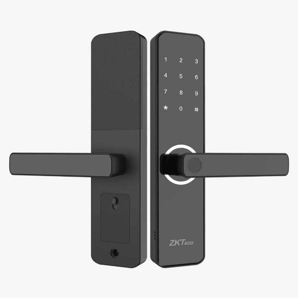 Cerradura Inteligente ML100 con Huella Digital y Wi-Fi / Mortise Europeo DIN / Sensor Capacitivo / Control Remoto vía App / Compatible con ZSmart / Código Aleatorio / Puerto de Carga de Emergencia Micro-USB