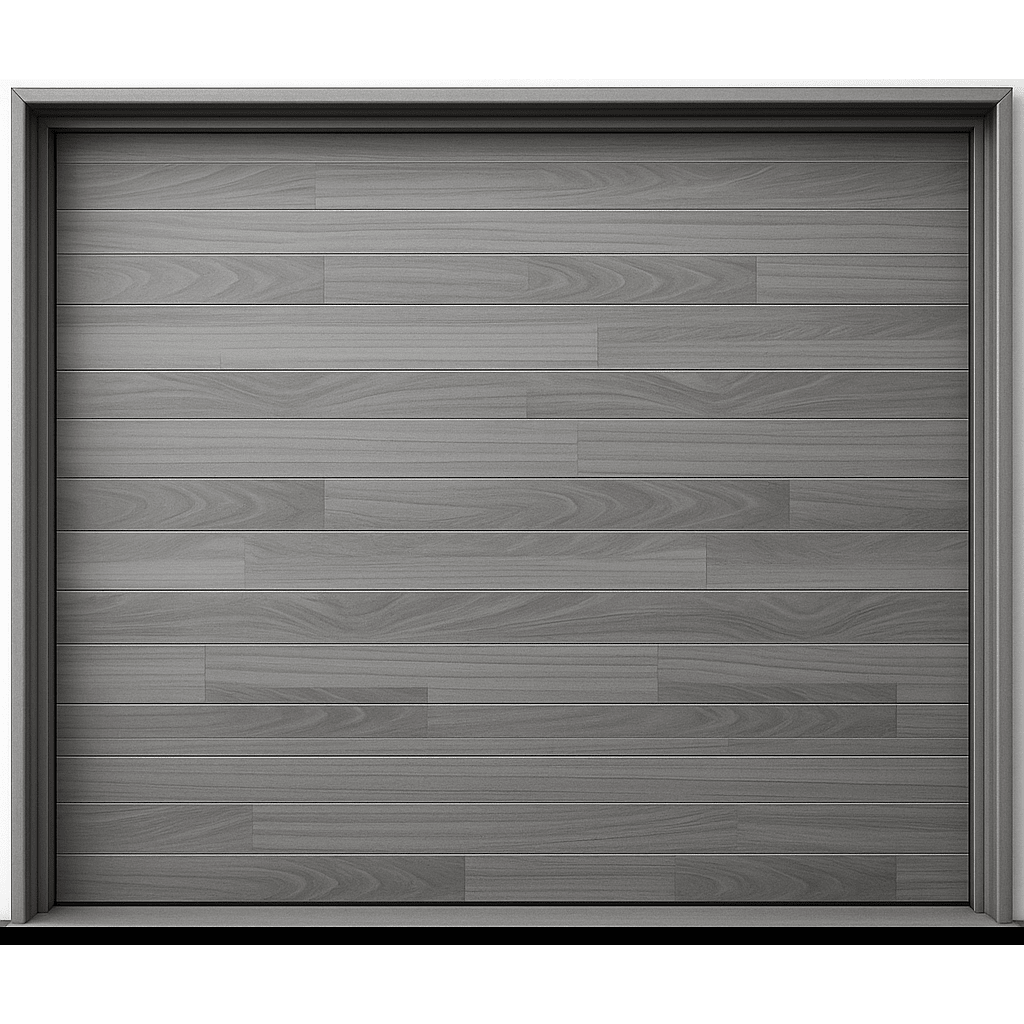 Puerta de Garage de Alta Calidad / Estilo Americano / Acabado Laminado PREMIUM / Color Gris / 9x9 Pies.