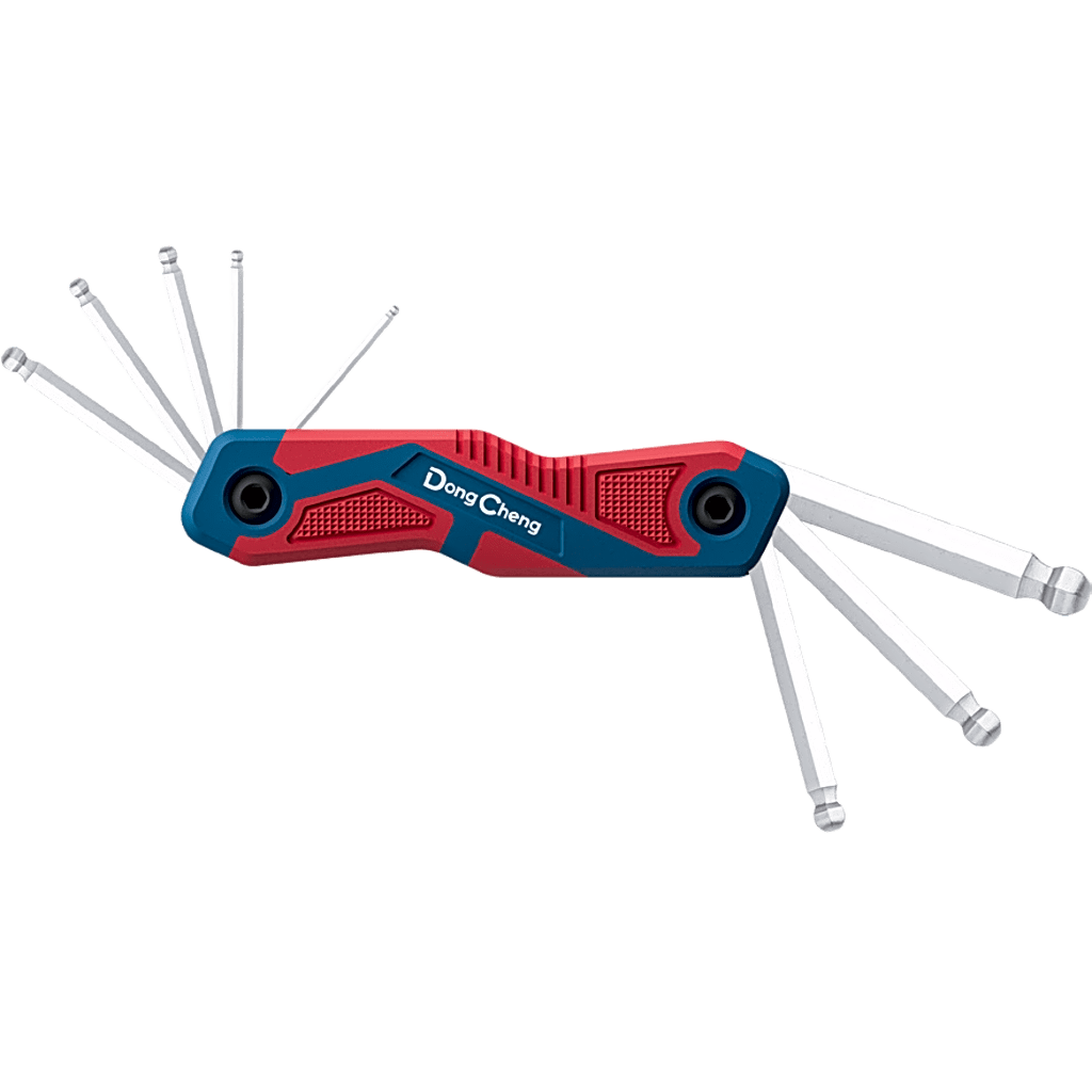 Juego de 8 Llaves Hexagonales Milimétricas con cabeza Redonda y porta llaves  tipo navaja.