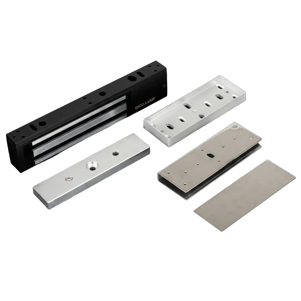 Kit Para Control de Acceso Incluye Chapa Magnética de 600 Lbs / Montaje En "U" Para Puerta de Cristal / Uso Interior / Certificación UL / Color Negro