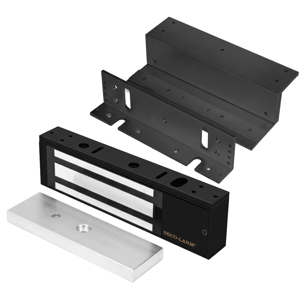 Kit Para Control de Acceso Incluye Chapa Magnética de 1200 Lbs / Montaje En Z y L /  Uso Interior / Certificación UL / En Color Negro