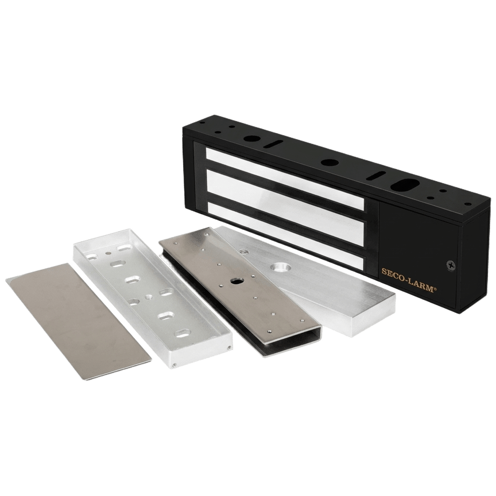 Kit Para Control de Acceso Incluye Chapa Magnética de 1200 Lbs Color Negro / Montaje En "U" Para Puerta de Cristal / Uso Interior / Certificación UL