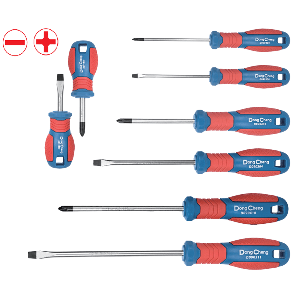 Juego de 8 desarmadores CrV con Mango Bicolor.