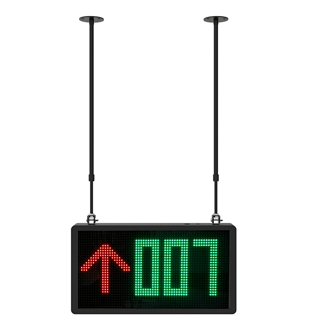 Pantalla LED Guía de Estacionamiento Interior DS-TVL131-3-7P / 3 Números + 1 Icono / 7 Pitch / 7 Colores / 1700 cd/m² / RS485-RJ45 / Flechas y Símbolos Especiales / Modos de Visualización Múltiples