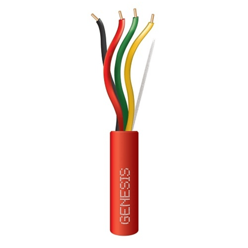 Bobina de 305 Metros (1000 Pies) de Alambre / 4 x 18 AWG / Riser / Tipo FPLR-CL3R / Resistente al Fuego / Color Rojo / Para Sistemas Contra Incendio o Sistemas de Evacuaci?n