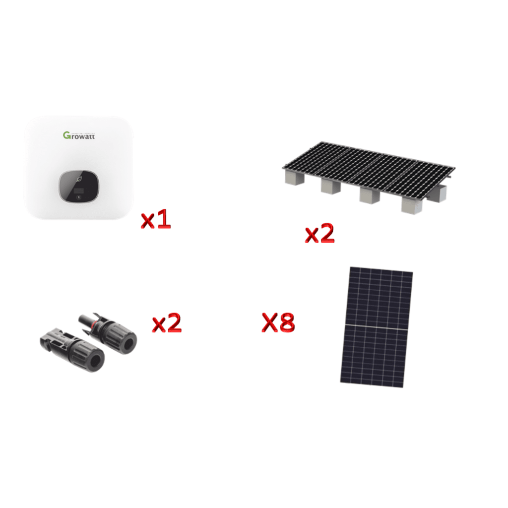 Kit Solar Interconexion  / 5kW  220Vca / Inversor GROWATT / Montaje Incluido
