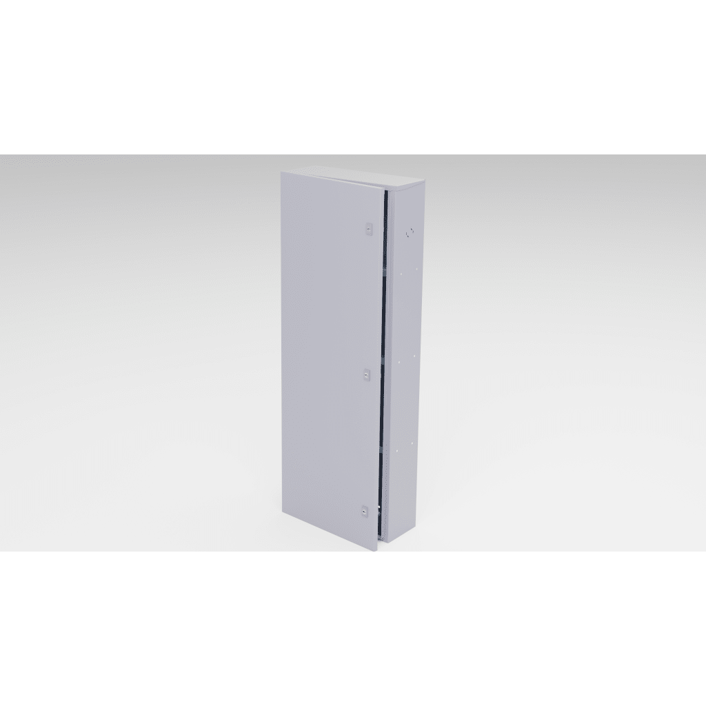 Gabinete para instalación de 4 Baterías , Fabricado en Lámina Galvanizada, Accesorios para poste (No incluidos)