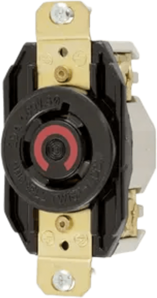 Receptáculo con Bloqueo de Media Vuelta Industrial 20 A 480 V CA /3 Polos 4 Hilos / Nema L16-20R / Color Negro.